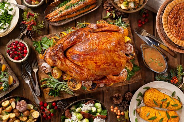 Table of common holiday foods